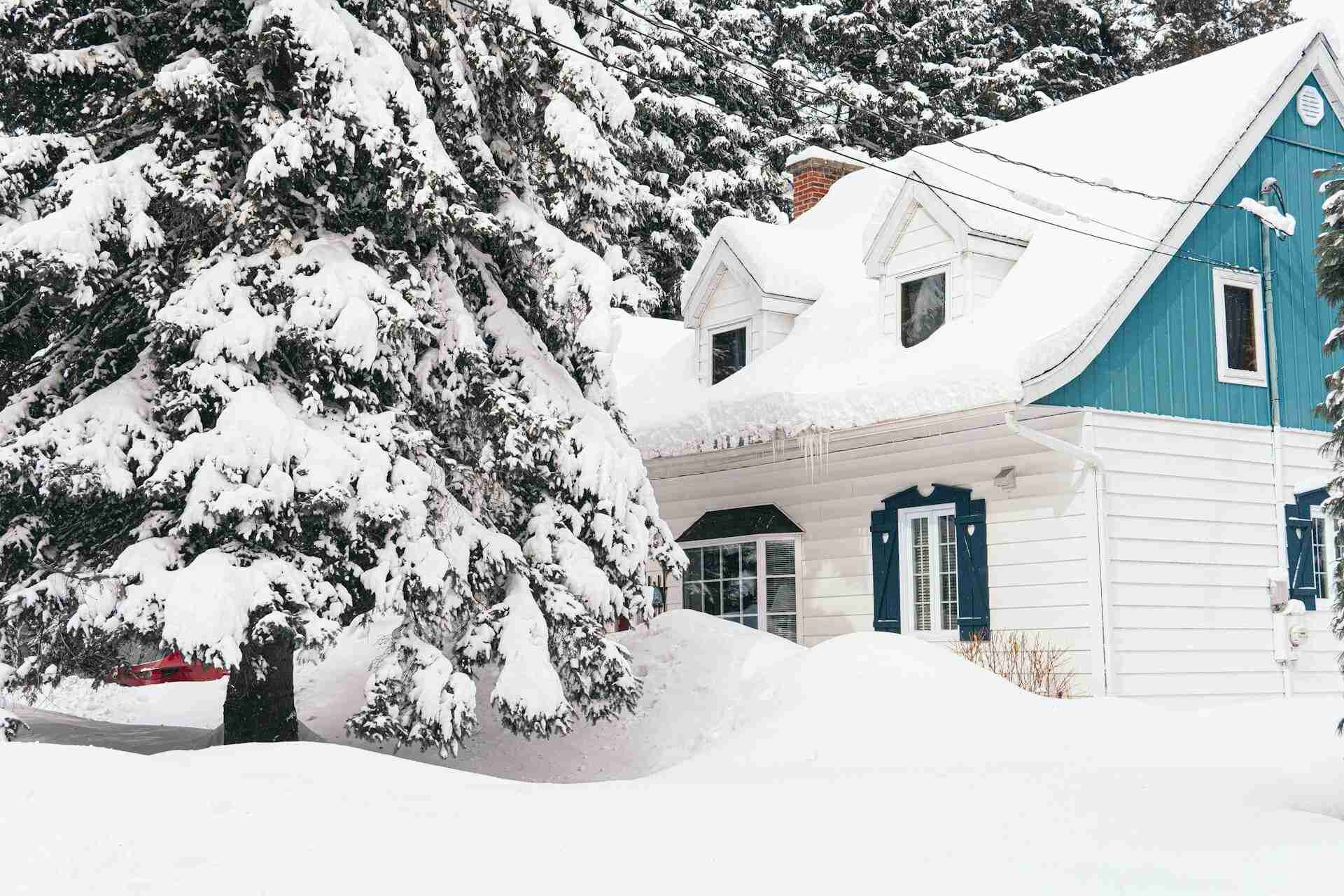 house in a snowy winter scene